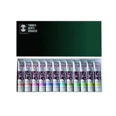 【新着商品】【 限定】ターナー色彩(Turner Color) アクリルガッシュ パステルカラー12色セット AG02012P 20ML(6号)