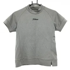 【超美品】タイトリスト 半袖ハイネックシャツ 杢グレー ロゴ黒 レディース M ゴルフウェア TITLEIST