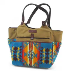 ペンドルトン PENDLETON トートバッグ ハーディング柄  ベージュ ブルー キャンバス ウール  のサムネイル
