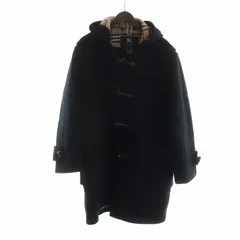 バーバリー ロンドン BURBERRY LONDON 英国製 ダッフルコート ウール 裏地ノバチェック ロング トグルボタン 黒 ブラック ■GY19 /MQ