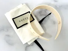 完売品】GUCCIカチューシャインターロッキングGアイボリーヘアバンド