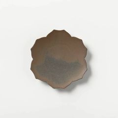 KIWAKOTO YURI DISH Small 15cm つちこ(茶色) 花のお皿 京焼 清水焼