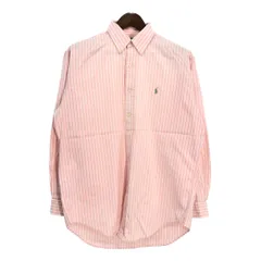Polo by Ralph Lauren ポロ ラルフローレン YARMOUTH 長袖ボタンダウンシャツ ストライプ ピンク(メンズ 15 1/2)中古 古着 T7306