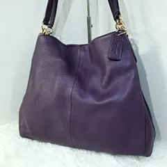 【美品】 コーチ COACH ペブルド レザー 肩掛け ショルダーバッグ トートバッグ パープル F35723 4755155e20251010