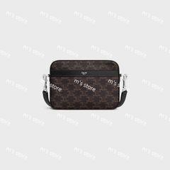 CELINE スモール メッセンジャー トリオンフ キャンバス＆カーフ CELINE】スモール メッセンジャー トリオンフキャンバス 黒