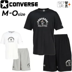 コンバース 半袖Tシャツ ハーフパンツ メンズ 上下 CONVERSE コンバースベア プリントT プラクティスパンツ セットアップ バスケットボール スポーツウェア 上下組 吸汗速乾 半袖シャツ バスパン 練習着   /CB251356-CB251856