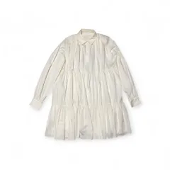 未使用品　eimy istoire ボリュームティアードミニワンピース　シャツ　ワンピース　フレア　ホワイト