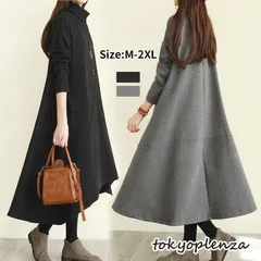 ワンピース レデイーズ 秋 冬 ロング丈 タートルネック きれいめ 大人 Aライン カジュアル ゆったり 体型カバー 日常着 40代50代 xzjhjag#