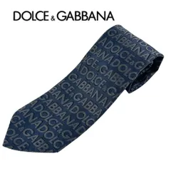 【美品】ドルガバ Dolce & Gabbana ネイビー ロゴ 柄 ネクタイ