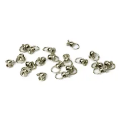【特価商品】小さめ 金具 ネジ付き 財布 20組 スクリュー ドロップハンドル ハンドル ストラップ 留具 スマホリング 手カン 丸カン付き カン付き ネジ式 DIY 手芸 トチカン （シルバー） 【同色20個セット】 PR-LG54659-SV prendr