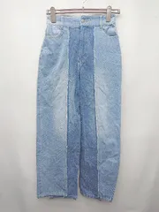 ◇ Θ Kastane カスタネ カットオフ 切替 ジーンズ デニム パンツ サイズ1 ブルー ライトブルー系 レディース P  【1408200033023】