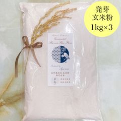 自然栽培米 発芽玄米粉 在来種（農薬不使用・肥料不使用）【1kg×3】