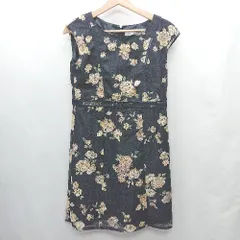 ◇ ⊂ MISCH MASCH ミッシュマッシュ 花柄レース ノースリーブ 膝丈 ワンピース サイズ38 ネイビー レディース E  【1501160028327】