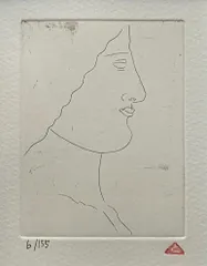 有本利夫 銅版画 「男の顔」オリジナル 限定版