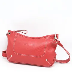 美品 ロンシャン ショルダーバッグ ハンドバッグ レザー レッド メンズ/レディース SGN 2000000 NSK