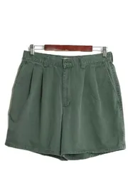 【お得なクーポン配布中!】 ギャップ  コットン チノ ショートパンツ メンズ 32 / GAP KHAKIS ショーツ 短パン 2タック ワンポイント 無地 リラックス フィット カーキ