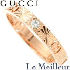 グッチ GUCCI ジージー アイコン ハート リング 指輪 ダイヤモンド ピンクゴールド K18PG 11.5号 中古 プレラブド 返品OK
