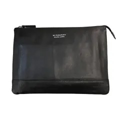 美品！バーバリーブラックレーベル　黒 キャンバス レザー セカンドクラッチバッグ BURBERRY BLACK LABEL - 未使用級 バーバリーブラックレーベル