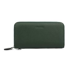 【特価商品】財布 [imeetu] 本革 長財布 レディース メンズ ストラップつき 通帳入れ可能 スキミング 磁気防止 無地 大容量 軽い 軽量 牛革（クロムグリーン）