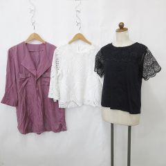 ジェイエヌハーツ J.N.Hearts 25SS ヨット柄フリルブラウス 半袖 F  