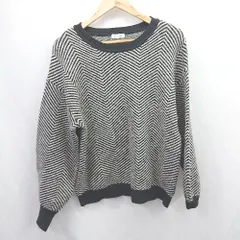 ◇ ⊇ apres jour mignon アプレジュールミニョン 総柄 長袖 ハイゲージニット サイズF ブラック系 レディース E  【1506230020843】