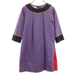 Laura Ashley ローラアシュレイ 総柄 7分袖 ワンピース 1 ブルー系 レディース 古着