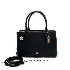 【中古】良品 COACH コーチ ロゴ 2way レザー ハンド ショルダー バッグ eH07138N