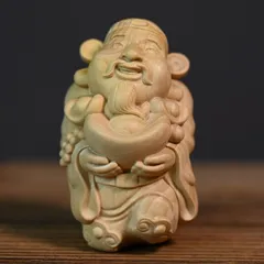 布袋様 オブジェ  木製 木彫 開運 運気 風水 仏像 神様 インテリア リビング 玄関 昇運 風水 置物  縁起物 魔除け 七福神 家内安全 豊 贈り物 プレゼント