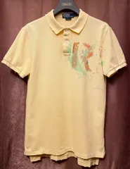Polo by Ralph Lauren ダメージ加工半袖鹿の子ポロシャツ イエロー Mサイズ