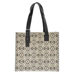 LOEWE (ロエベ) アナグラムバックルジャガードトートバッグ B692L09X03 ベージュ/ブラック