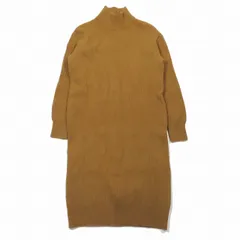 美品 B&Y ユナイテッドアローズ BEAUTY&YOUTH ビューティー&ユース 畦ハイネックニットワンピース 長袖 ハーフ 膝丈 ブラウン/8YBA6 レディース