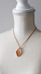 ジバンシイ GIVENCHY Gロゴ ネックレス ドロップ型石付き GPゴールド 