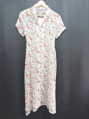 ◇ ⊂ mystic ミスティック 花柄 半袖 ロング丈 シャツ ワンピース サイズF ホワイト系 マルチ レディース E  【1508060005649】