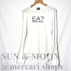 エンポリオアルマーニ メンズ 長袖 カットソー Mサイズ Tシャツ ロンT ホワイト EA7 ロゴ Mサイズ