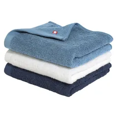 新品 今治タオル フェイスタオル 3枚セット [やわらか中厚タイプ] 吸水 速乾 白 日本製 34×80cm 綿100% (ホワイト・スモーキーブルー・ネイビー)