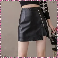 送料無料 フェイクレザースカート 着やせ 韓国風 タイトスカート レディース 台形スカート ハイウエスト ボトムス Aラインスカート インナーパンツ付き ショート丈 PUレザースカート 着やせ スカート ミニスカート 秋冬