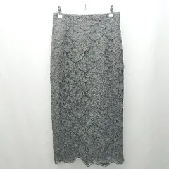 ◇ ⊂ NATURAL BEAUTY BASIC 花柄 レース ロング タイト スカート サイズM チャコール レディース E  【1503310016413】