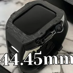 ブラック　アップルウォッチバンド ラバーベルト カバー　ステンレス Apple Watch ケース44mm 45mm 用ウルトラ　カーボン メンズ レディース