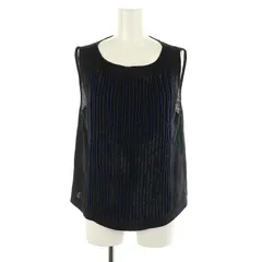 ボッテガヴェネタ BOTTEGA VENETA ブラウス トップス ノースリーブ ビーズ ストライプ 11 L 黒 ブラック /AQ ■OSのサムネイル