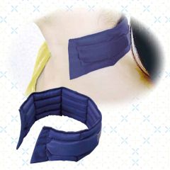 新品 濡れない、巻かない、装着タイプの冷却スカーフ【ビズクールS】ブルー