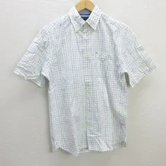 z■トミーヒルフィガー/TOMMYHILFIGER  半袖BDシャツ チェック柄【XS】白系/men's/120【中古】■