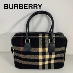 バーバリー BURBERRY チェック柄 ハンドバッグ 肩掛け ショルダーバッグ ハンドバッグ ウール ブラック ベージュ レディース 【中古】