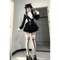 白黒×超キュート<!-利用不可文字-!>繊細レースの華やかロリータ風セットアップ