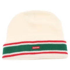 SUPREME (シュプリーム) 16AW Striped Cuff Beanie ストライプニットビーニー ニット帽 ホワイト