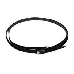 Allegra K 取り外し可能 クロス シューズストラップ バンド 調節可能 滑り止め ヒール用 バックル付き ベルト レディース ブラック スエード