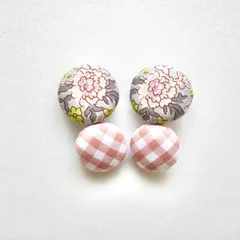 くるみボタン ヘアゴム Sサイズ 2.3cm ラベンダーグレー花柄 リバティ Judy キッズ 女の子 ヘアアクセ ヘアセット お揃い プチギフト おしゃれ