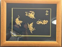 特別値下げ！！掛け軸 安江政敏作「月がござる」肉筆画 尺八立