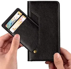 DEMUXI iPhoneXS Maxケース 手帳型 アイフォンXS スマホケース 大容量 カードスロット付き カード＆小銭＆コイン＆イヤホン収納可能 防塵防水 高級PUレザー( ブラック,  iPhoneXS Max 6.5inch)