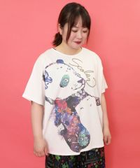 ScoLar（スカラー）おひるね花パンダ柄チュニック　オフホワイト、ブラック　152679
