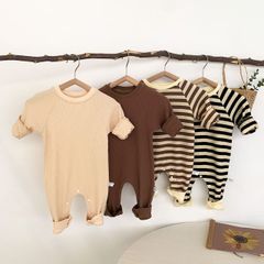 リブ　ロンパース　子供服